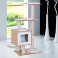 Modern Cat Tree Scratching Post With Cube Cave